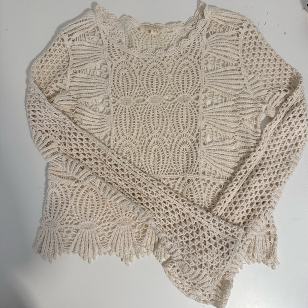 Women’s Crochet-Style Sweater – Never Worn